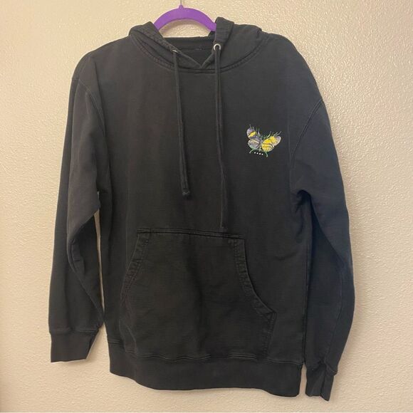 VANS black women’s floral flower botanical butterfly fairy core hoodie M - Picture 3 of 7